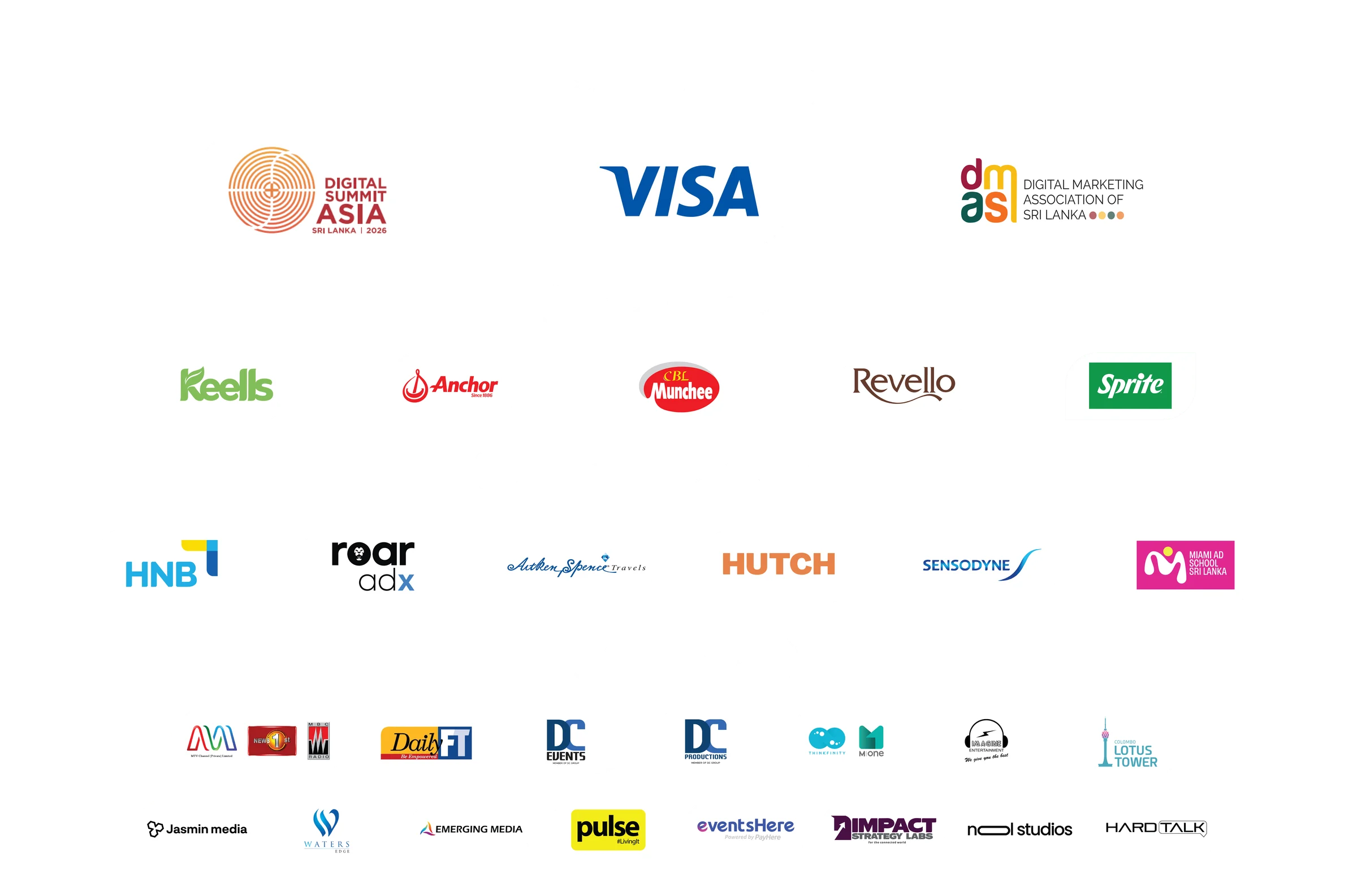 The sponsors and partners of Digital Summit Asia 2026, by tier